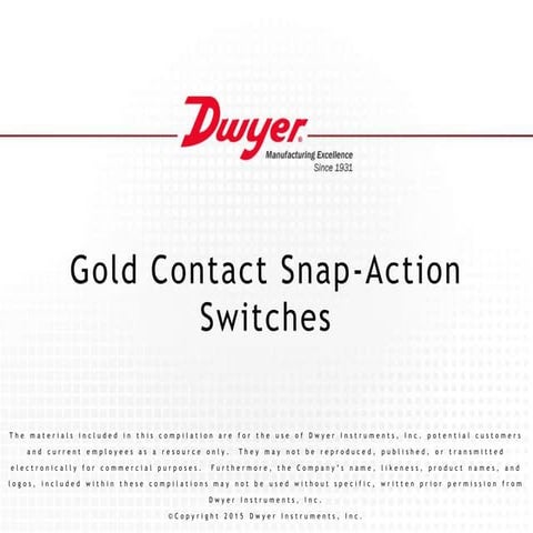Gold Contact Snap-Action Switches