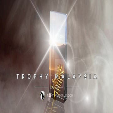 Golden Leaf Crystal Trophies at Trophy-World Malaysia | Custom Trophies & Plaques Supplier