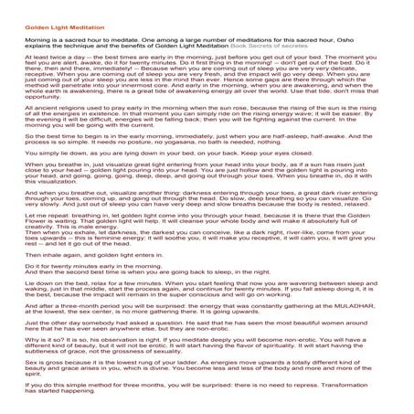 Golden light meditation osho