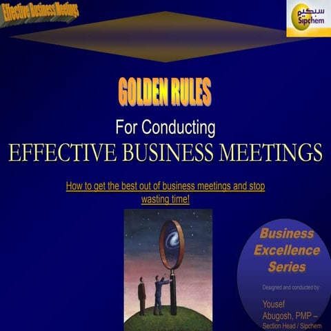 Golden Rules For Effective Business Meetings