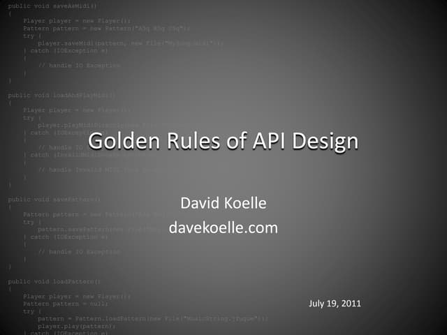 Golden Rules of API Design