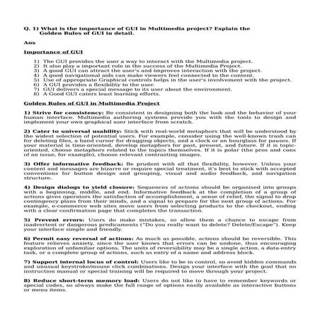 Golden rules of gui in multimedia | ODT