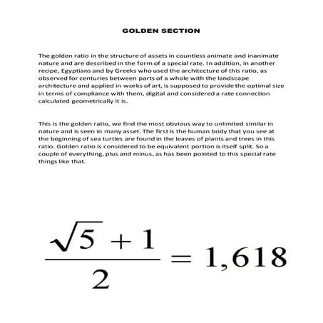 Golden section