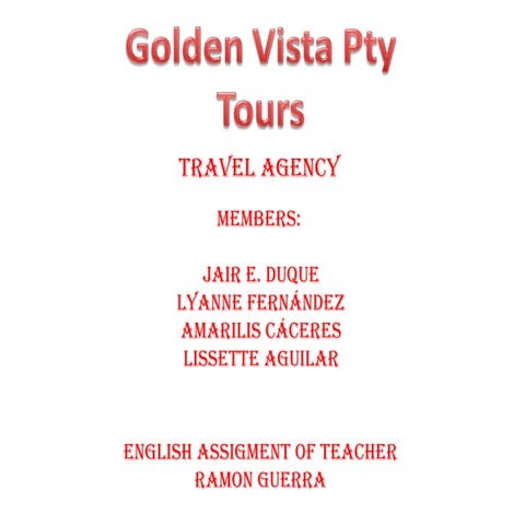 Golden Vista Pty Tours INFO