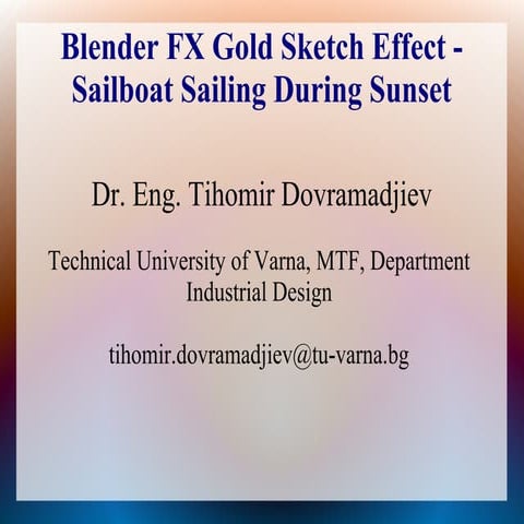 Blender FX Gold Sketch Effect - Sailboat Sailing During Sunset