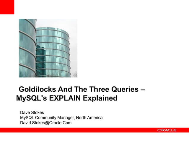Goldilocks and the Three MySQL Queries