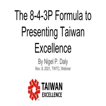 Gold medal presentations for taiwan excellence competition. webinar.nov 2021....
