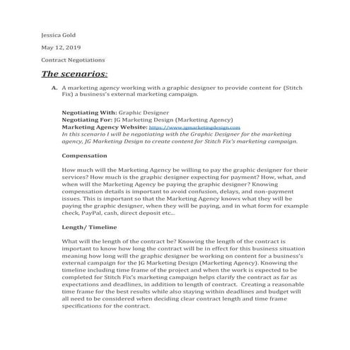 Contract Negotiations