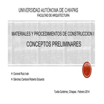 CONCEPTOS PRELIMINARES EN CONSTRUCCION