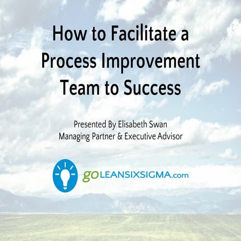 How To Facilitate a Process Improvement Team to Success with GoLeanSixSigma.com