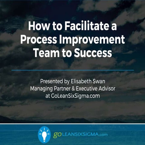 WEBINAR: How to Facilitate a Process Improvement Team to Success