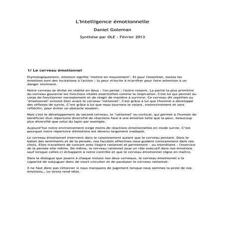 ntelligence Emotionnelle - GOLEMAN