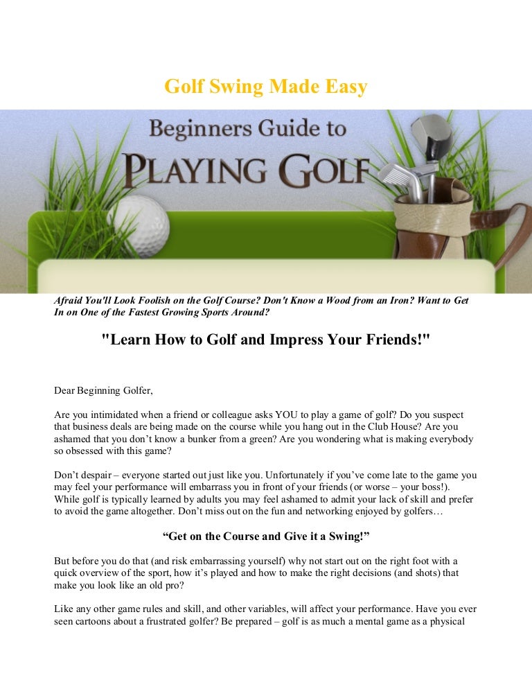golf swing made easy