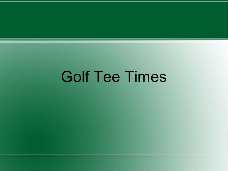 Golf Tee Times