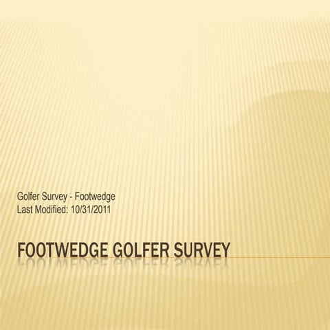 Golfer survey 10.30.11