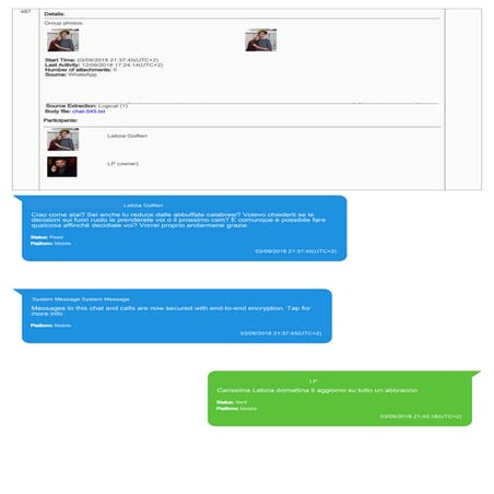 Le chat tra Luca Palamara e Maria Letizia Golfieri