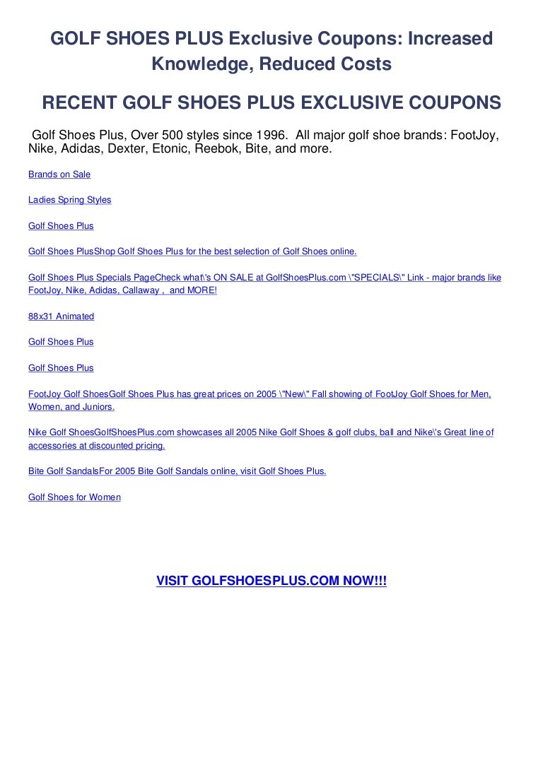 Golf Shoes Plus Exclusive Coupons