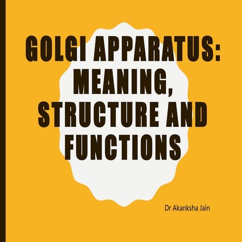 Golgi Apparatus Definition Function And Structure PPT Chapter 7:
