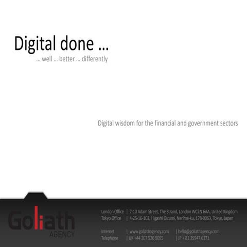 Goliath Agency Brochure:  Digital Value for Financial and Government Sectors