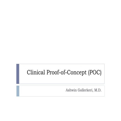 Clinical Proof of Concept (PoC)
