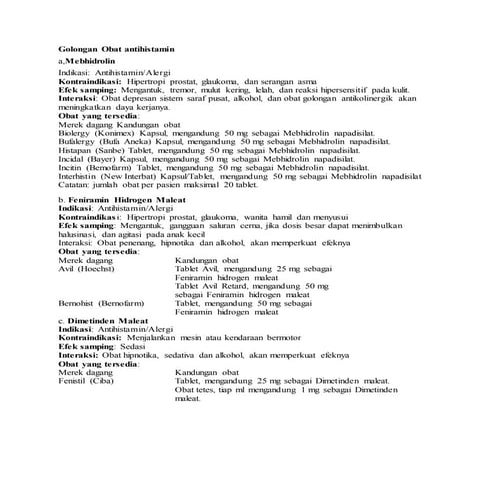 Golongan obat antihistami1