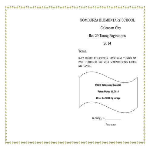 Gomburza elementary school programme