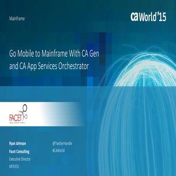 Go Mobile to Mainframe With CA Genand CA App Services Orchestrator