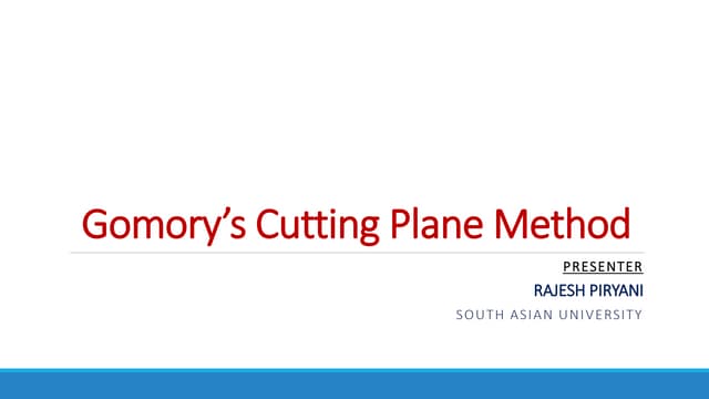 Gomory's cutting plane method