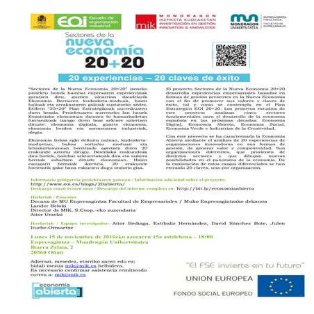 Invitación presentación informe economía abierta