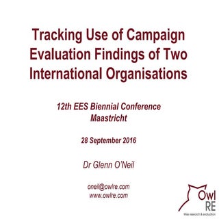 Tracking Use of Campaign Evaluation...