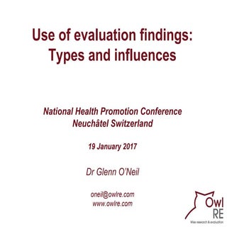 Use of evaluation findings; types a...