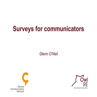 Surveys for communicators