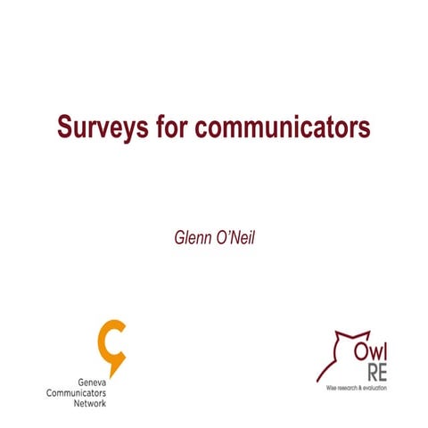 Surveys for communicators