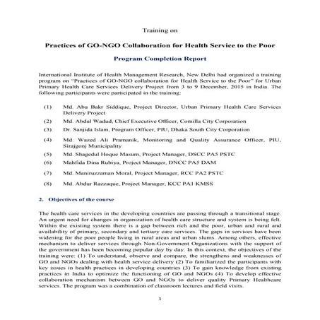 GO NGO Collaboration for delivering Primary Health Care 