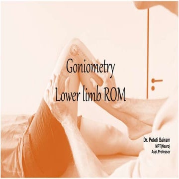 GONIOMETRY LOWER LIMB