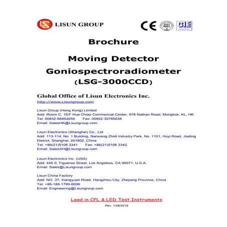 LISUN Goniospectroradiometer with-moving-mirror LSG-3000CCD | PDF