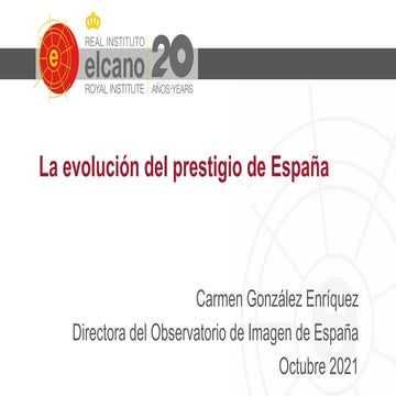 La evolución del prestigio de España 2021. Carmen González Enríquez