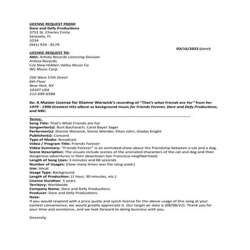 Master License Request