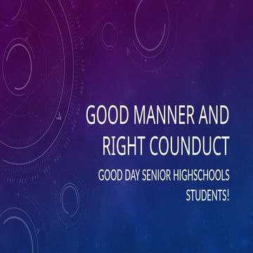 Instructional Materials in Good Manners and Right Conduct (GMRC) | PPTX