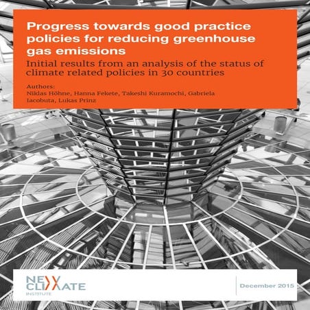 Progress towards good practice policies for reducing greenhouse gas emissions...