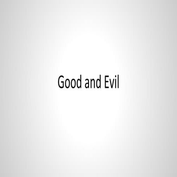 Good and evil