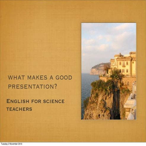 Evaluating an oral presentation with slides