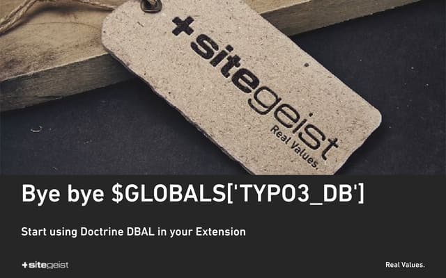 Bye bye $GLOBALS['TYPO3_DB']