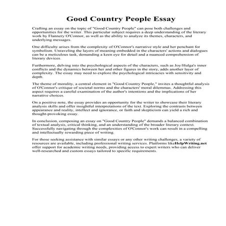 Good Country People Essay.pdf
