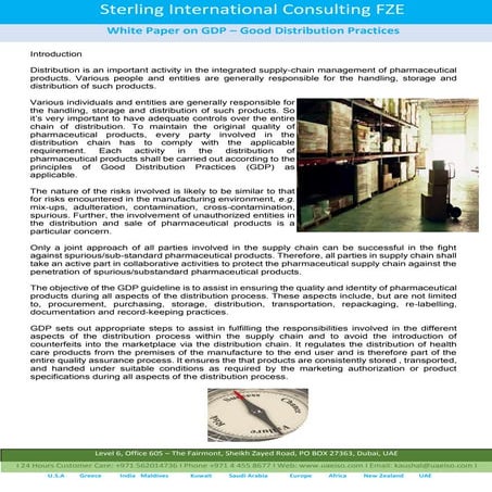 Good distribution practices  white paper