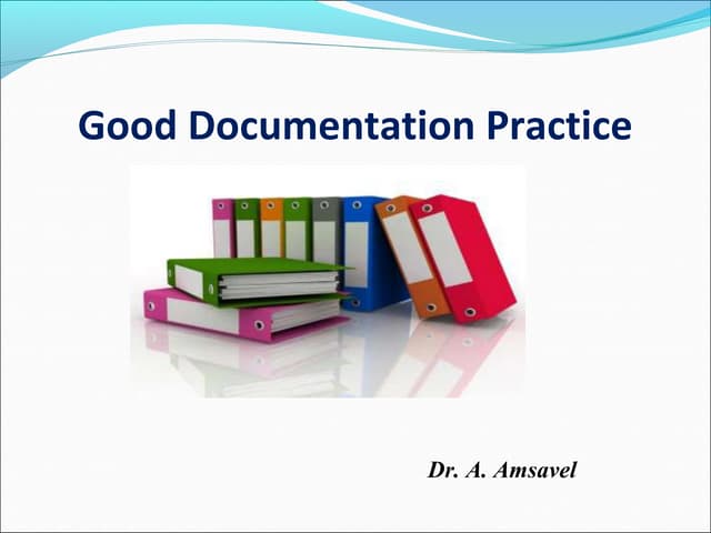 Good Documentation Practice