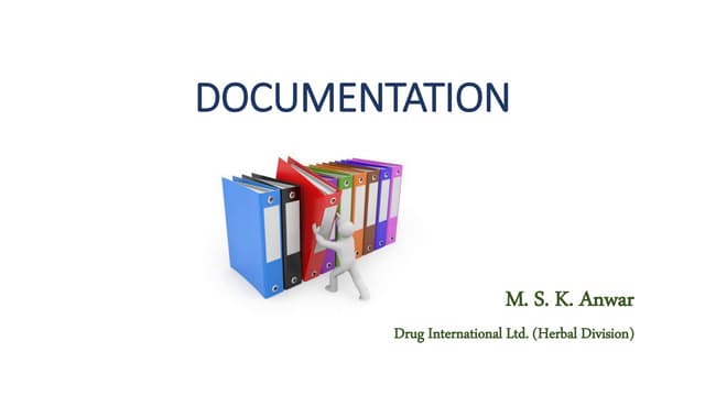 Good documentation practice