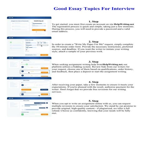 Good Essay Topics For Interview. Online assignment writing service.