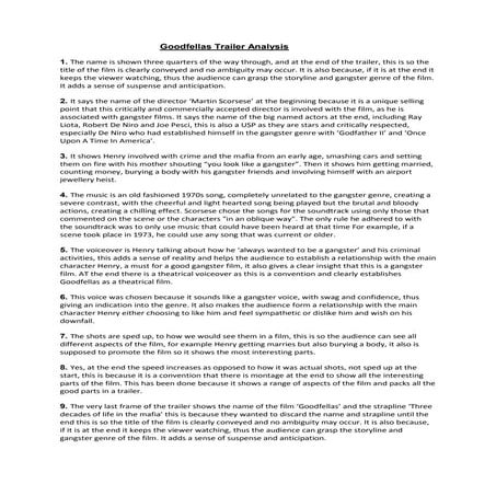 Goodfellas trailer analysis