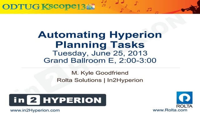 Automating Hyperion Planning Tasks